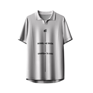 Tricou Polo Personalizabil – Core Collar Silver