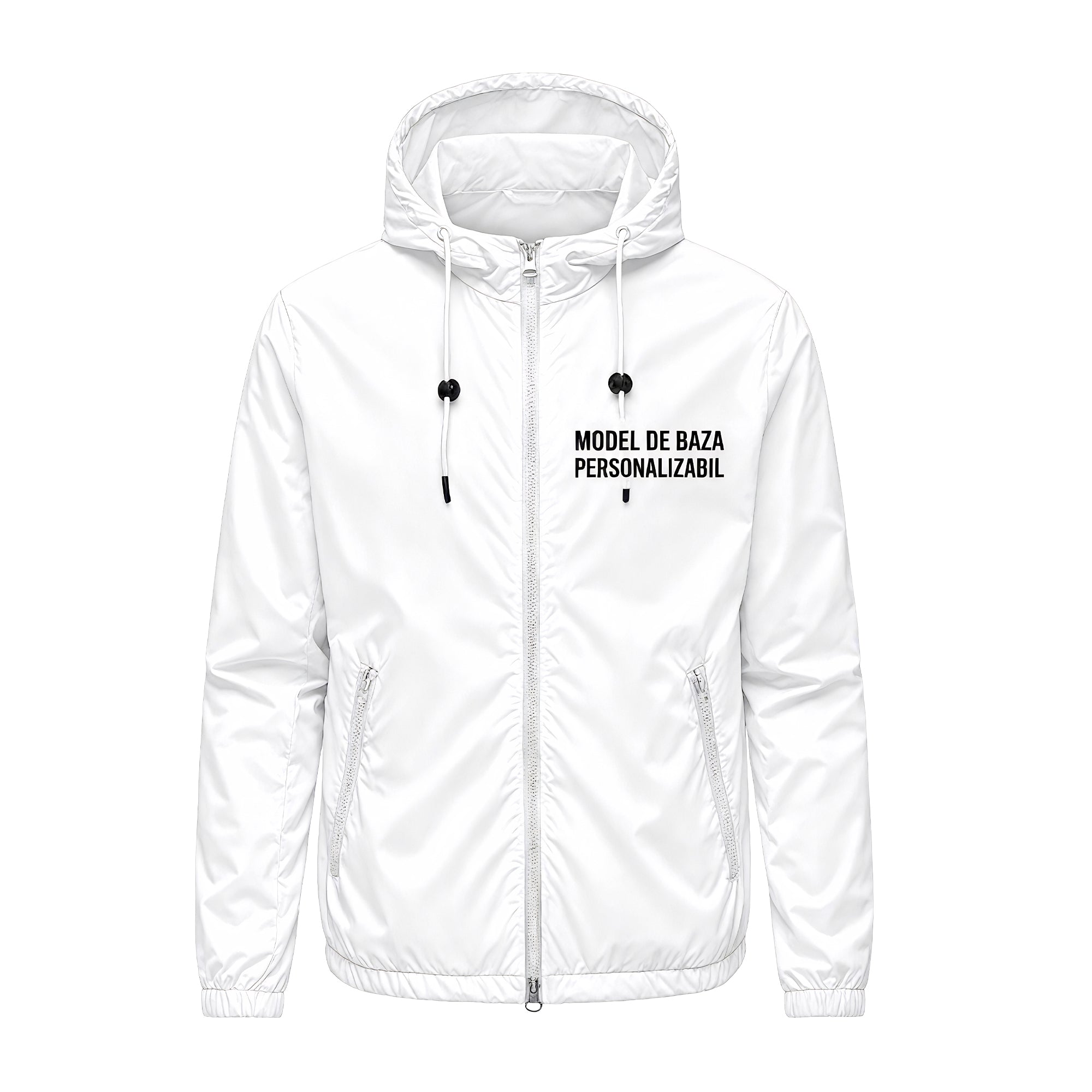 Windbreaker sport personalizabil KINIDRA Motion cu fermoar complet și glugă
